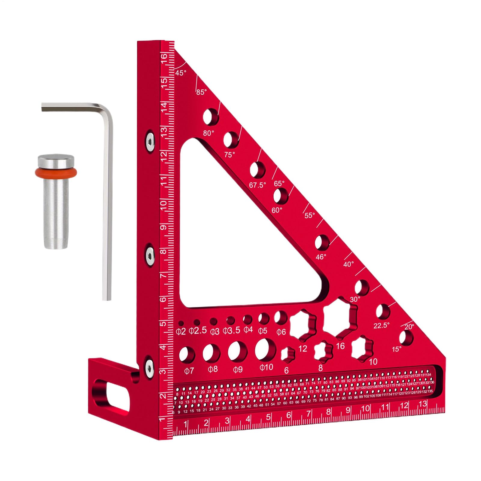 3D多角度測定定規 | 多角度墨付け定規 大工道具 木工用 | 計測工具 調整可能な角度計 エンジニア 機械..