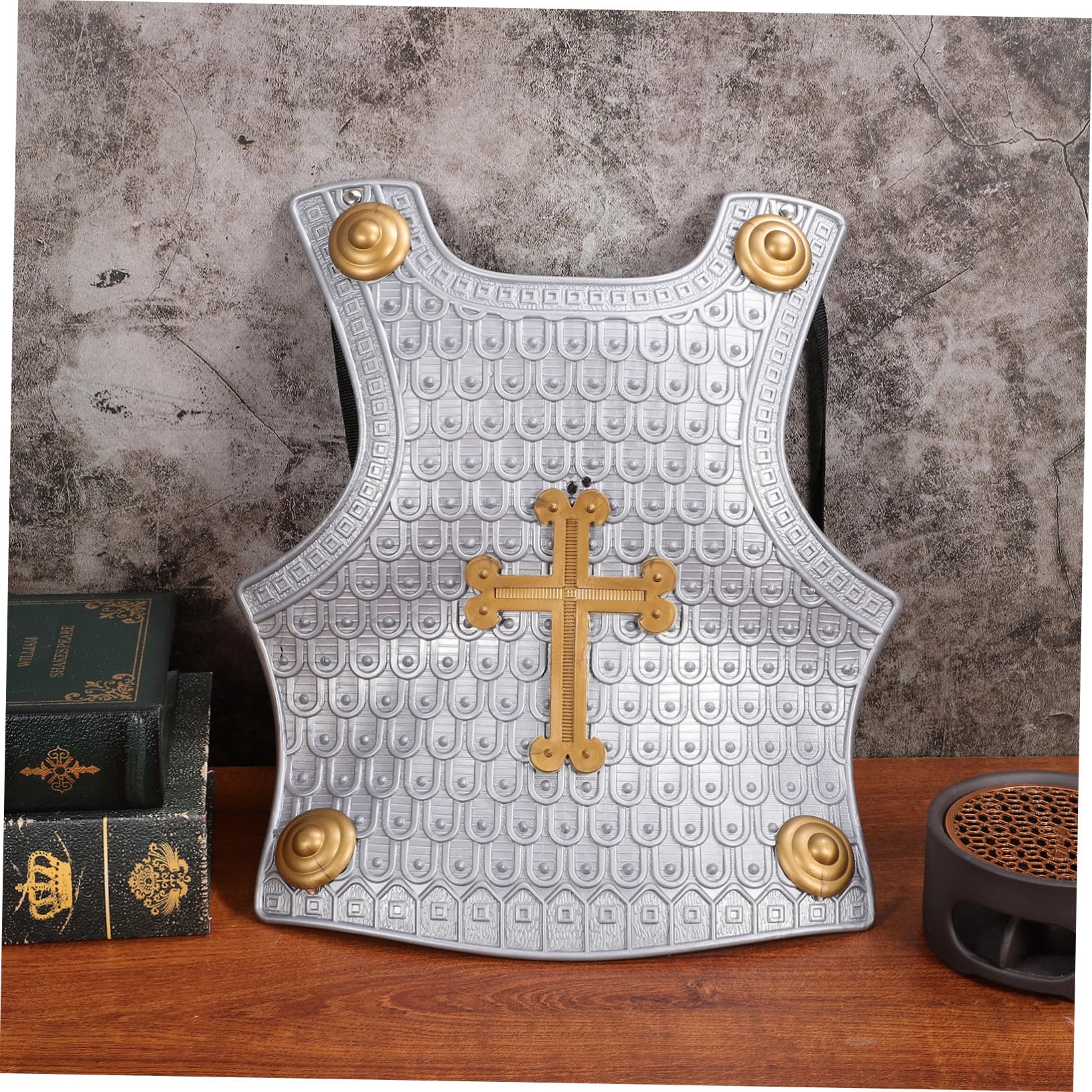 用レトロローマ風十字胸甲シールド おもちゃ鎧 軽量耐久プラスチック製 コスプレ 役割遊び用 身体トレーニング促進