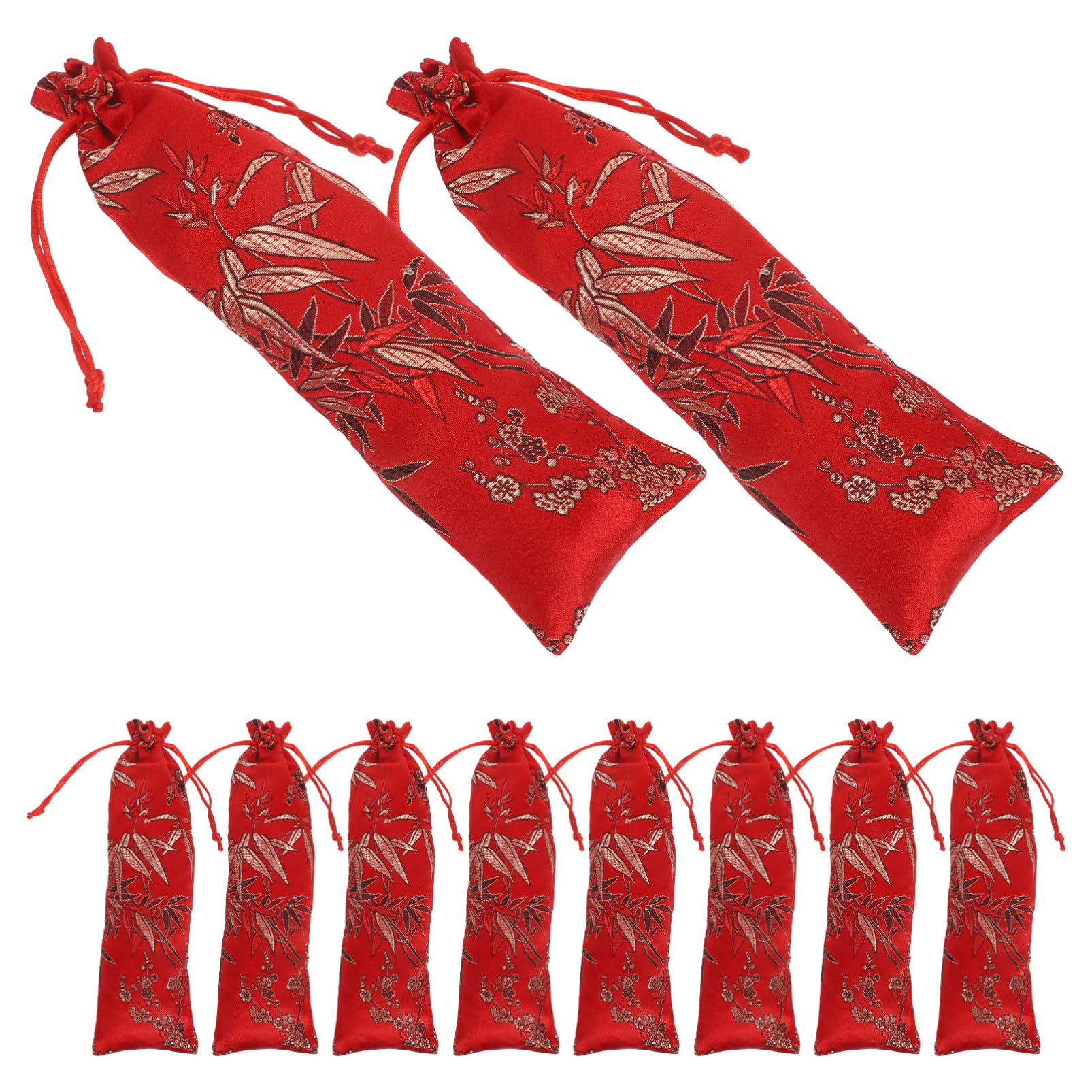 10個加厚锦缎刺繍巾着袋 小型ジュエリーポーチ コンパクト収納 携(3)