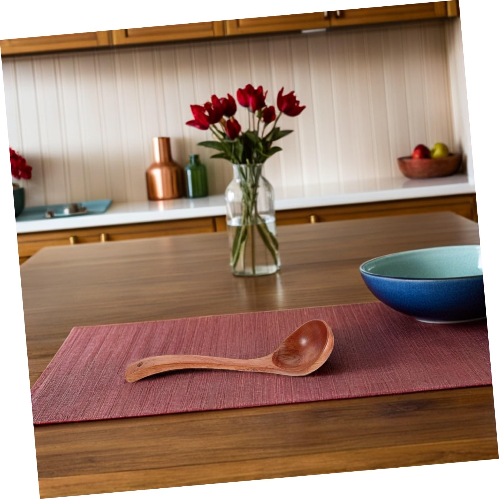 楽天キラリラ楽天市場店実木大湯勺 天然木製キッチンツール 高耐熱ノンスティック調理用スープスプーン 長柄デザイン 料理や麺類の混ぜる 注ぐ作業に 家用