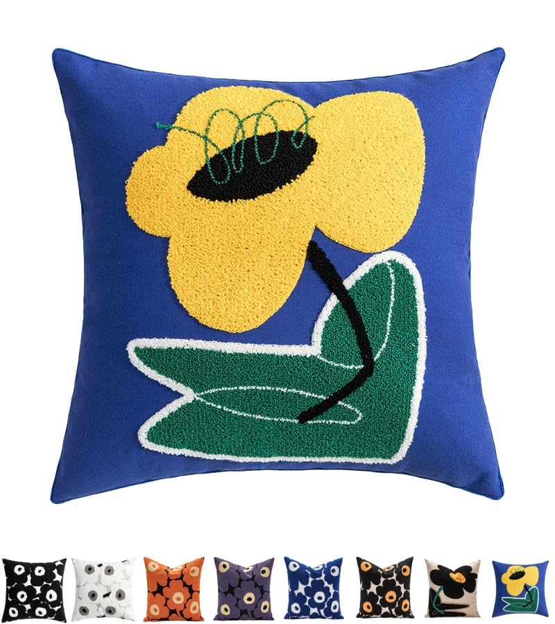 クッションカバー - ベルベット素材 北欧モダン風花柄 四季通用 座布団・飾枕・ソファ背当て・車用 家..