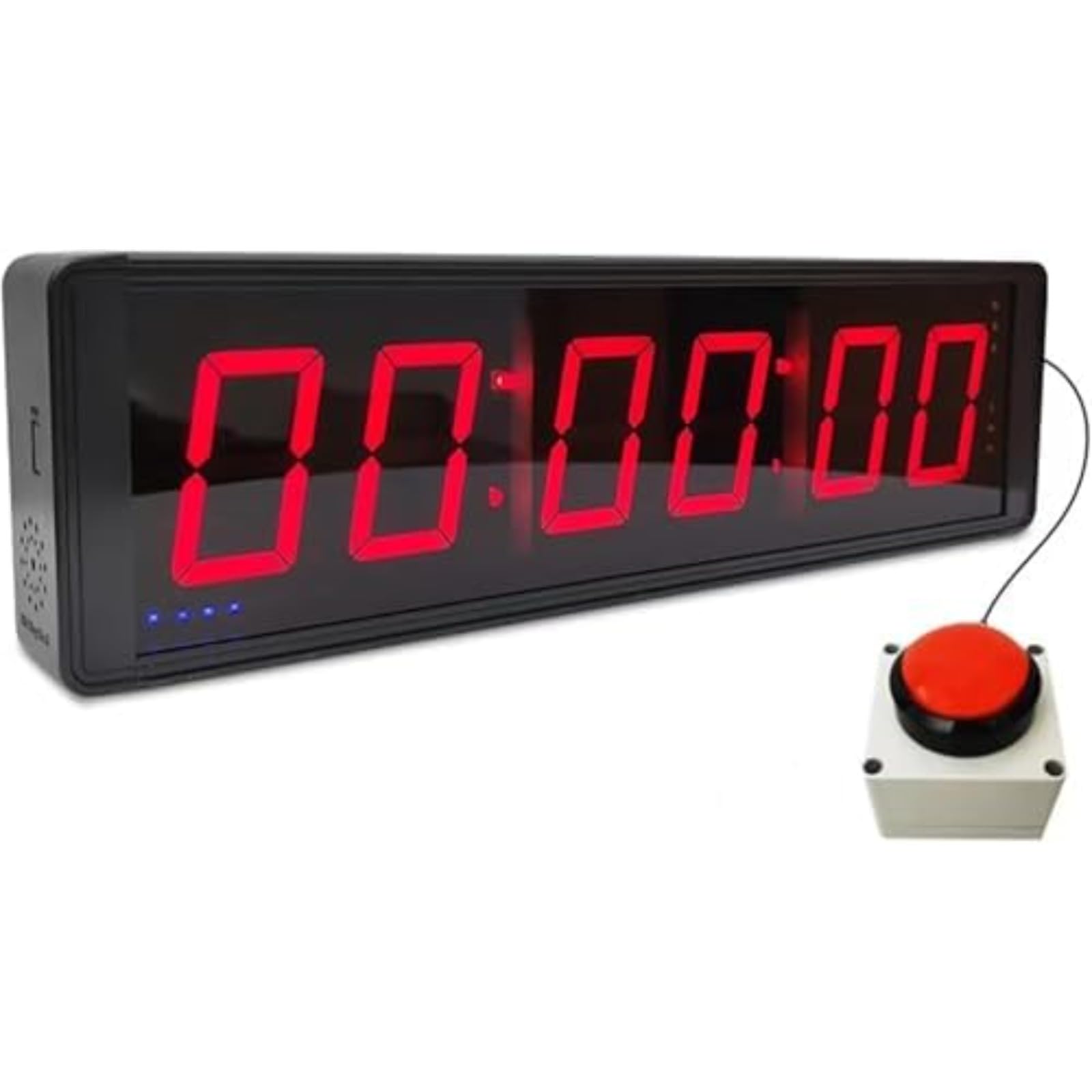 6 桁競技タイマー ストップウォッチボタン付き フィットネス・トレーニング用インターバルタイマー LED..