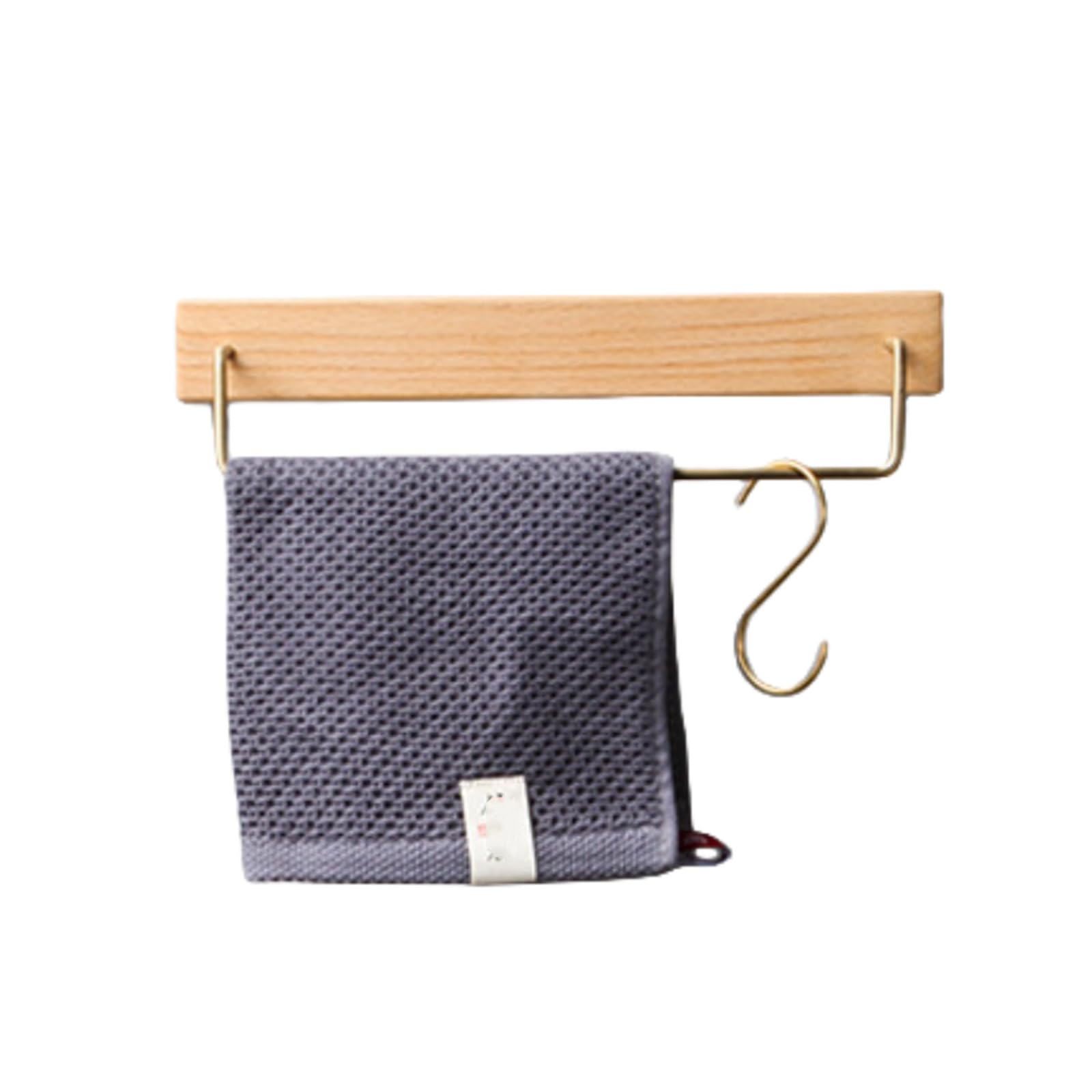 タオル掛け タオルハンガー タオルかけ タオルバー 洗面所 タオル かけ天然木 真鍮 棚 小*びにくい おしゃれ 北欧風 ハンガー タオルホルダー バスタオル掛け 取付簡単 キッチン トイレ 浴室 お風呂 簡単設置 自宅用 (60cm,ブラッククルミ)