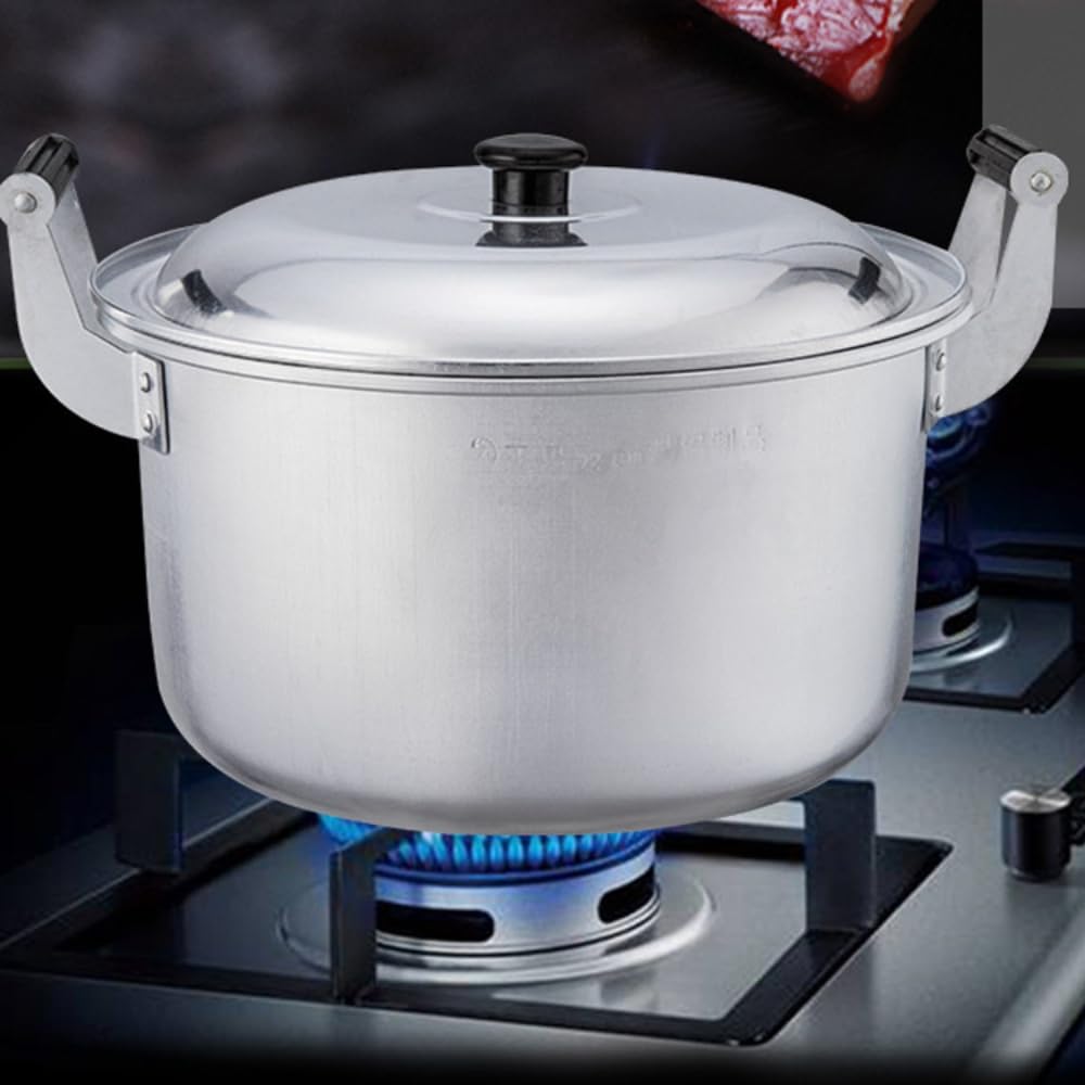 両手鍋 鍋 大型アルミ鍋 大容量の深鍋 寸胴鍋 煮込み鍋 高湯鍋 シチューポット 煮込み料理 深型両手鍋 ..