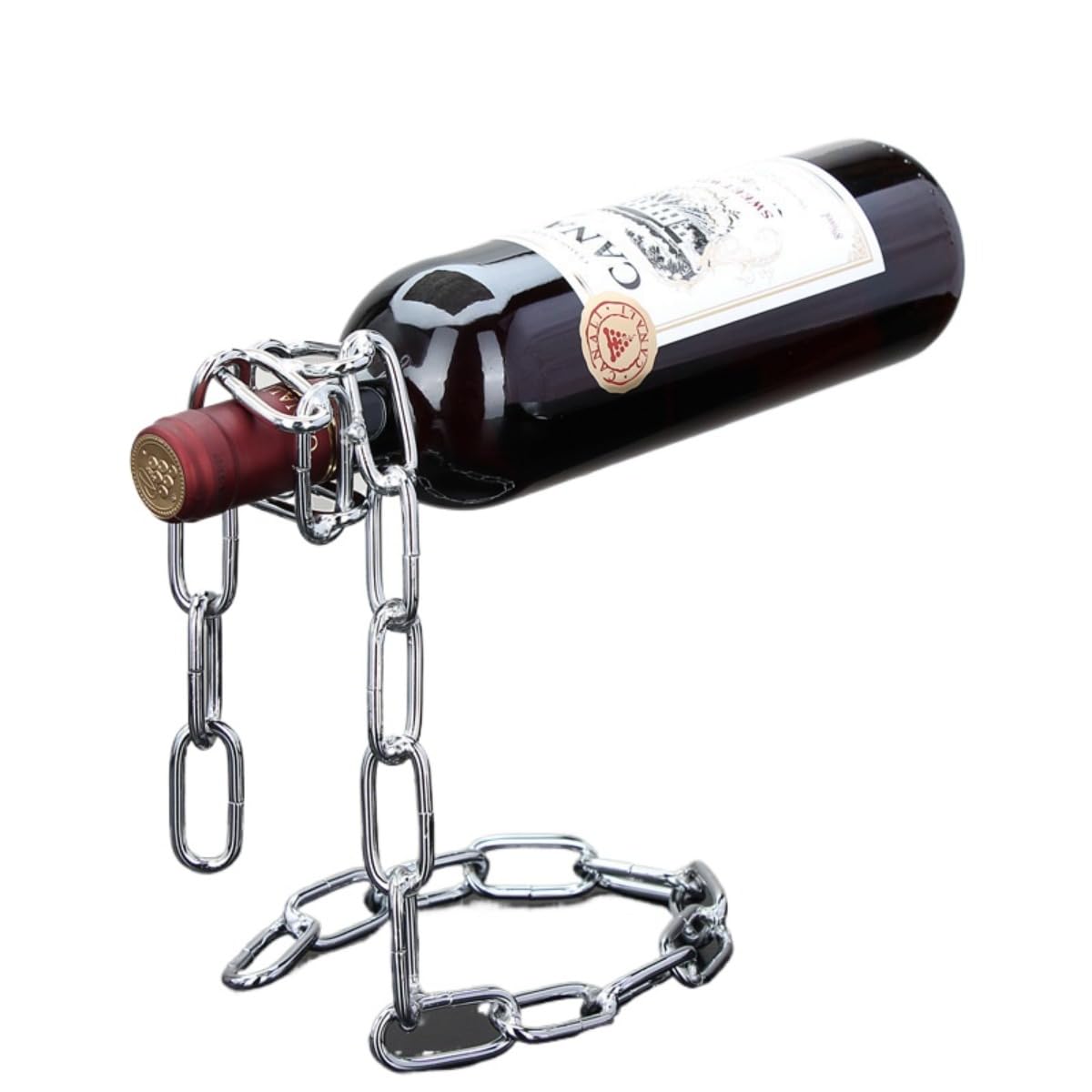 ファッションシンプルなレトロ錬鉄製ワインラックインテリア装飾、1本ボトルを収納可能ラウンドキッチ..