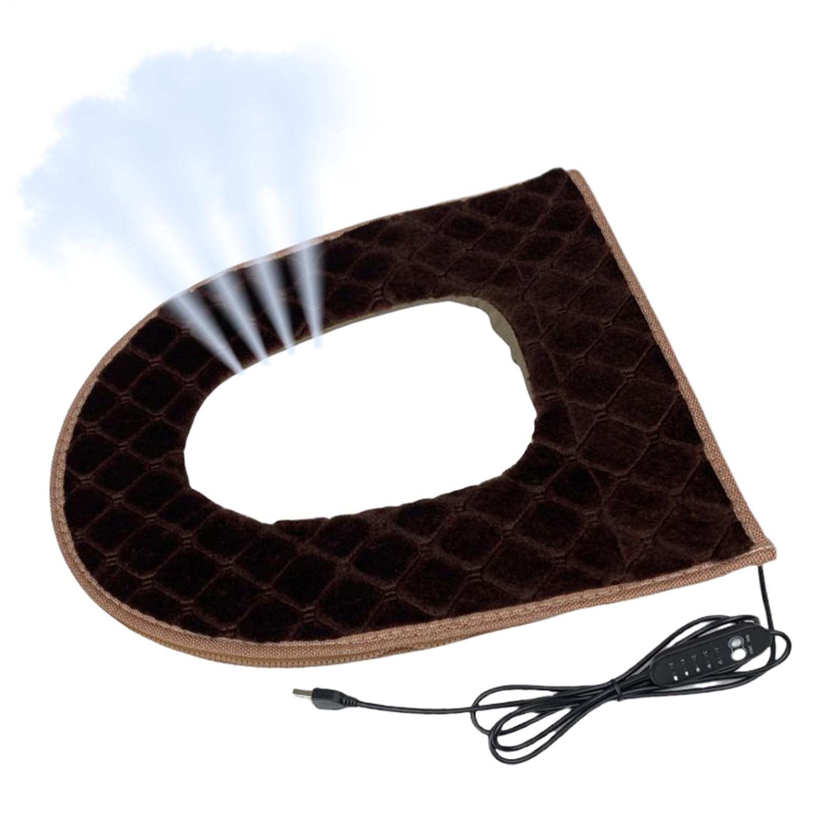 暖房便座カバー - 調節可能なヒーター、寒さ用トイレチェアパッド、タイマー付きプラグイン5レベル、天候、高齢者ケア、アパート、ホテルの部屋用の暖かいバスルームソリューション、16.93x14.57インチ