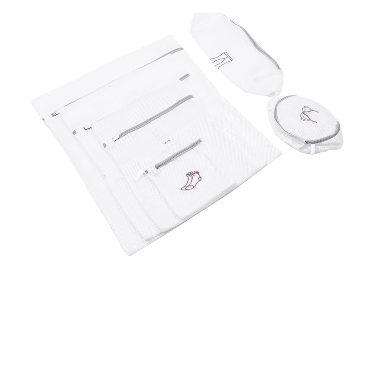 6個 洗濯機対応メッシュランドリーバッグ 旅行用収納 洗濯ネット繊細衣類用 下着 セーター コート保護型崩れ防止洗濯袋