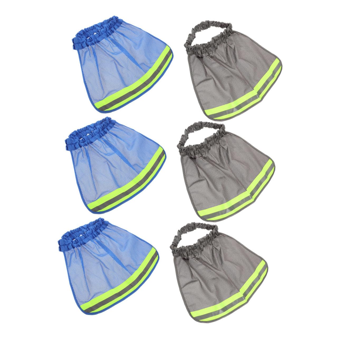 6個入り ハードハット ネック メッシュ サンシェードカバー 高視認性 反射ストリップ 冷却つば 男女兼..