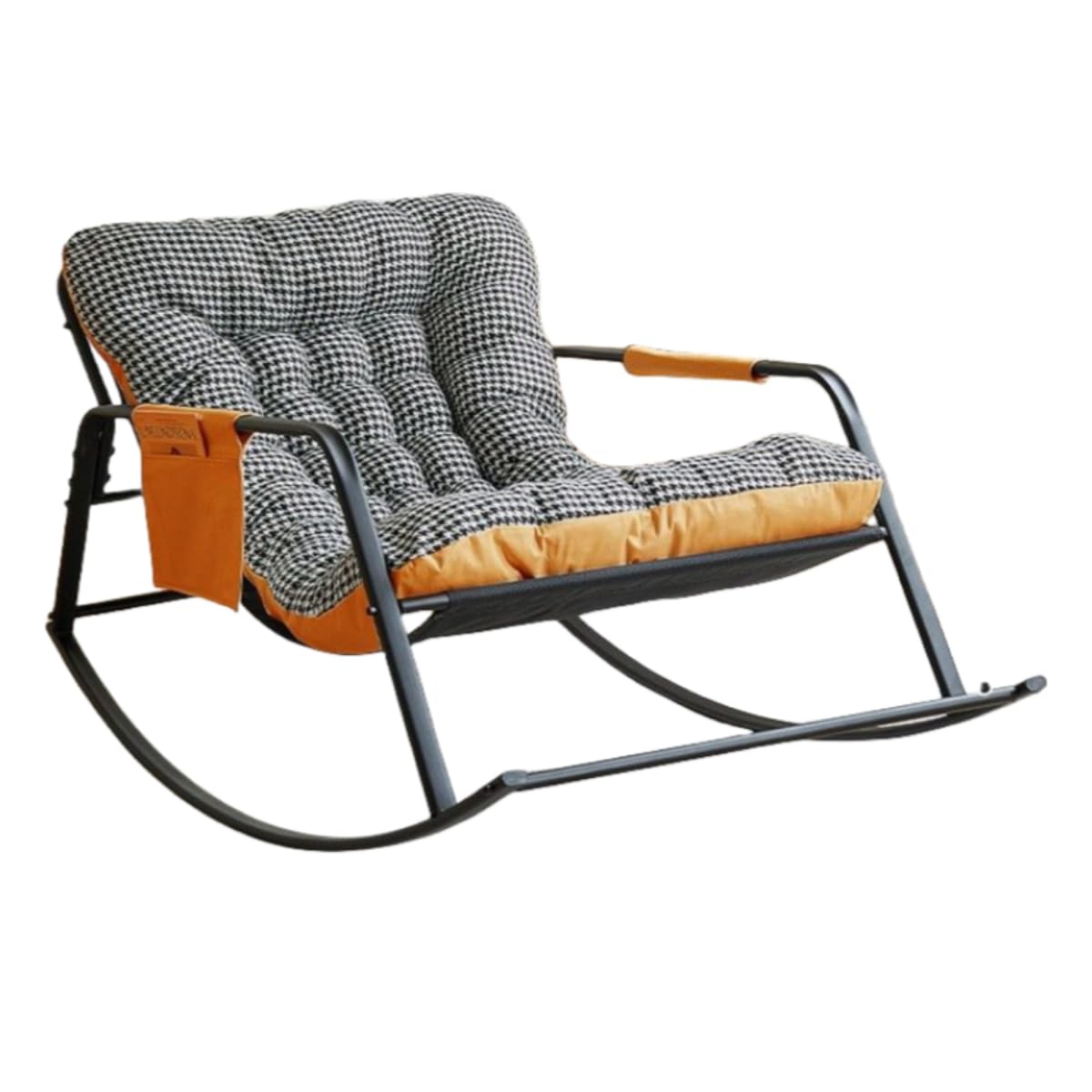 ロッキングチェア リラックスチェア リクライニングチェア 揺れる椅子 読書椅子 バルコニーリラックスチェア 楽椅子 高耐荷重 水や汚れに強い 組み立てが簡単 客間 寝室 家庭用 (オレンジ)