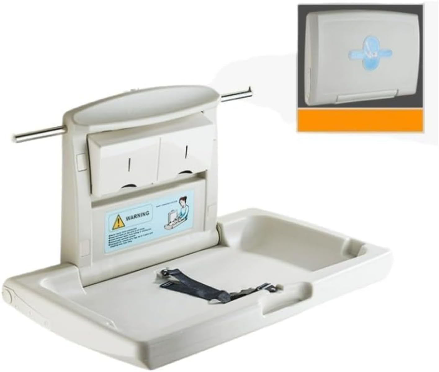 おむつ交換 壁掛け式 ベビーおむつ交換台 安全ストラップとバッグフック付き 壁取り付け式 25の負荷 おむつ交換テーブル 省スペース 折りたたみ式 多機能おむつテーブル 組み立てが簡単 商業トイレ 保育 空港 ()