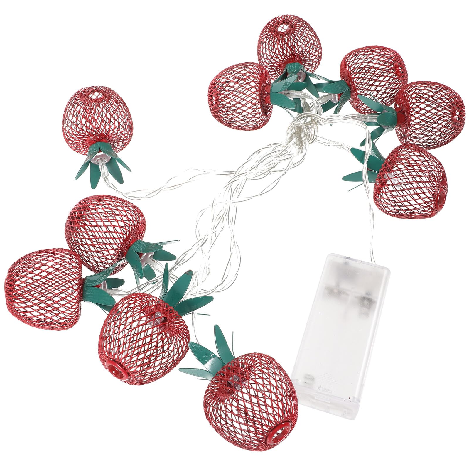 フルーツ型ストリングライト アイアン製吊り下げデコレーションライト 2 10灯 暖色 電池式 パーテ ...