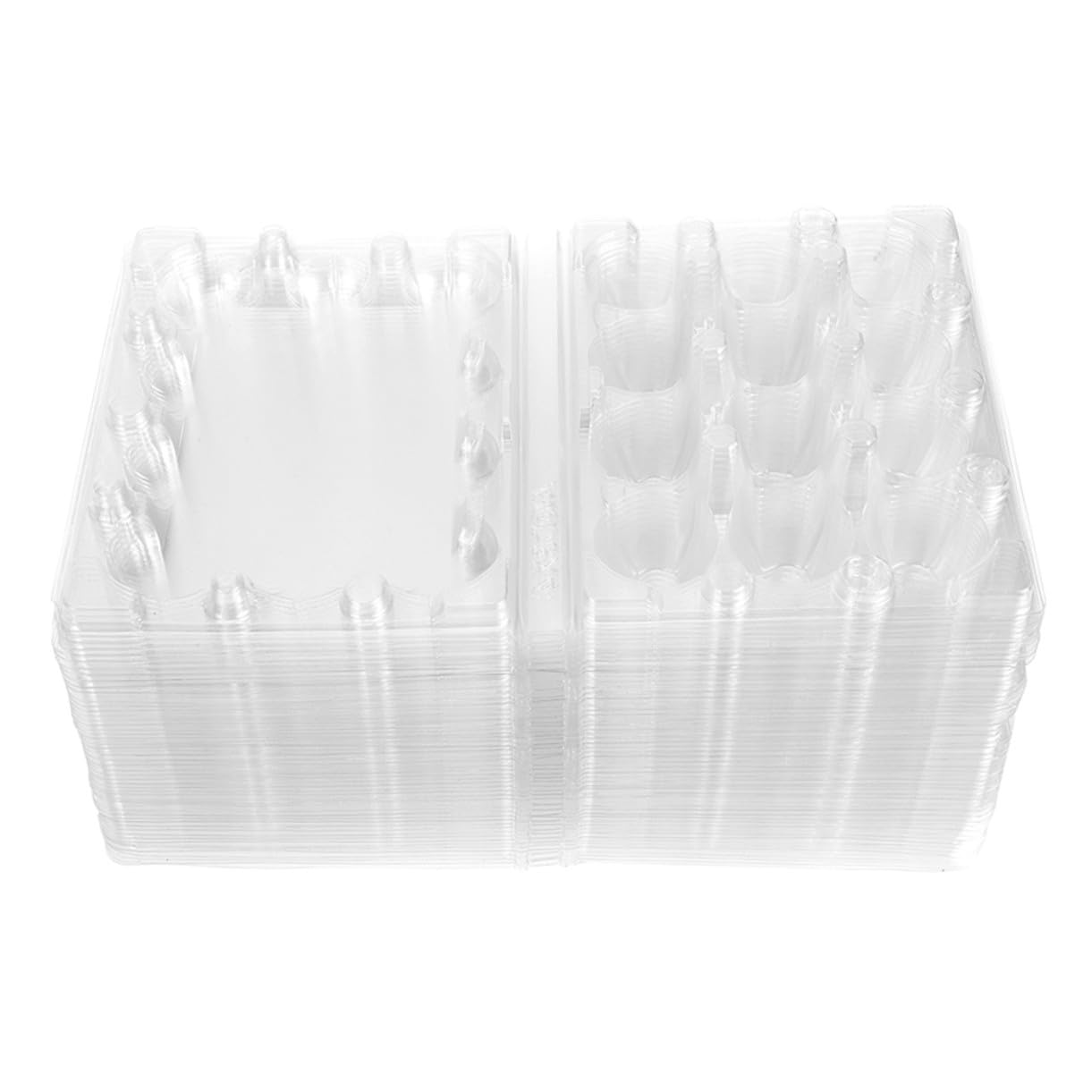 100個 透明入りうずら卵収納トレイ 業務用キッチン対応耐久性プラスチック製省スペース収納容器 密閉可能