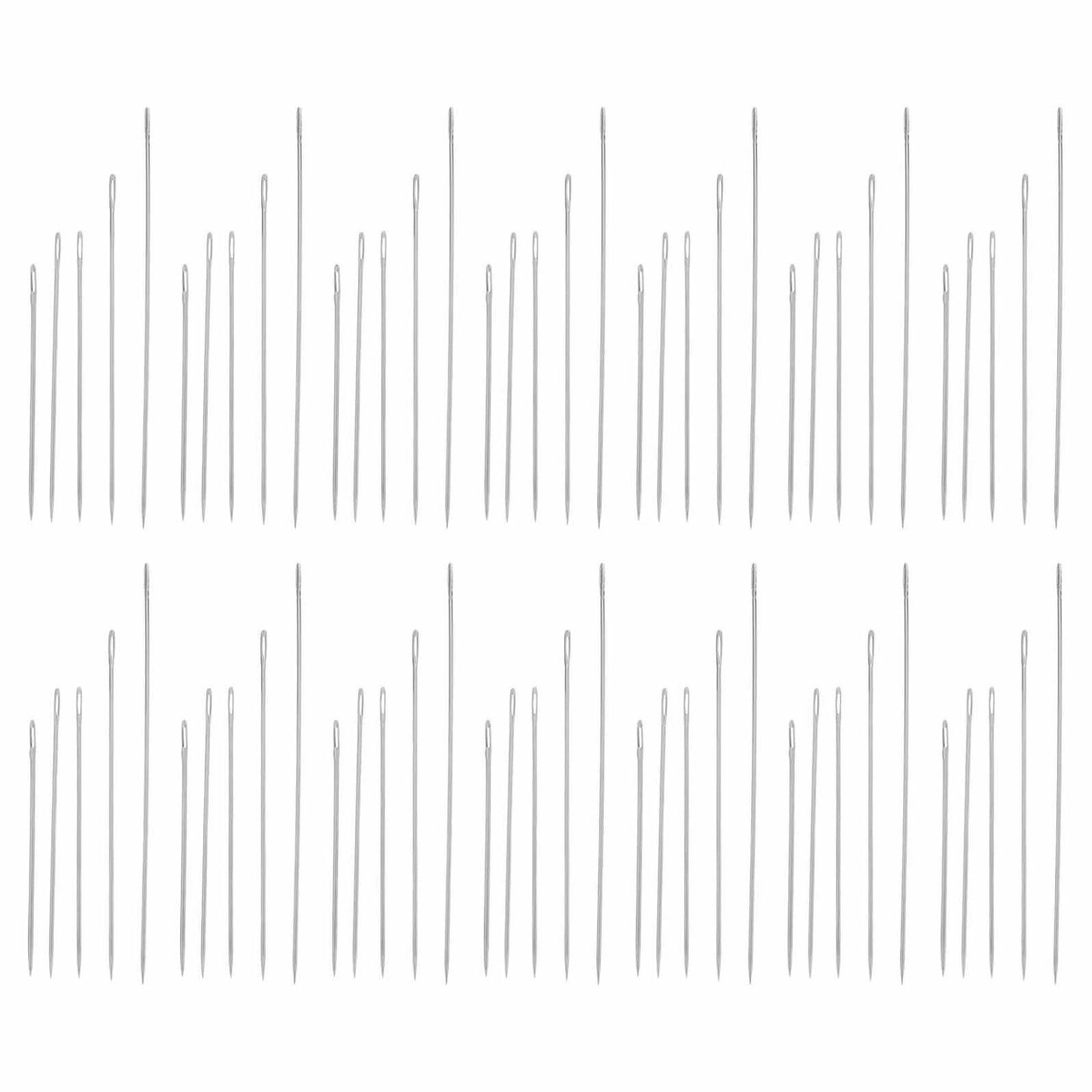 150個と硬さを備えたステンレス製刺繍針 大きな目の糸通しで手縫い用糸 毛糸対応 刺繍 キルティング 人..