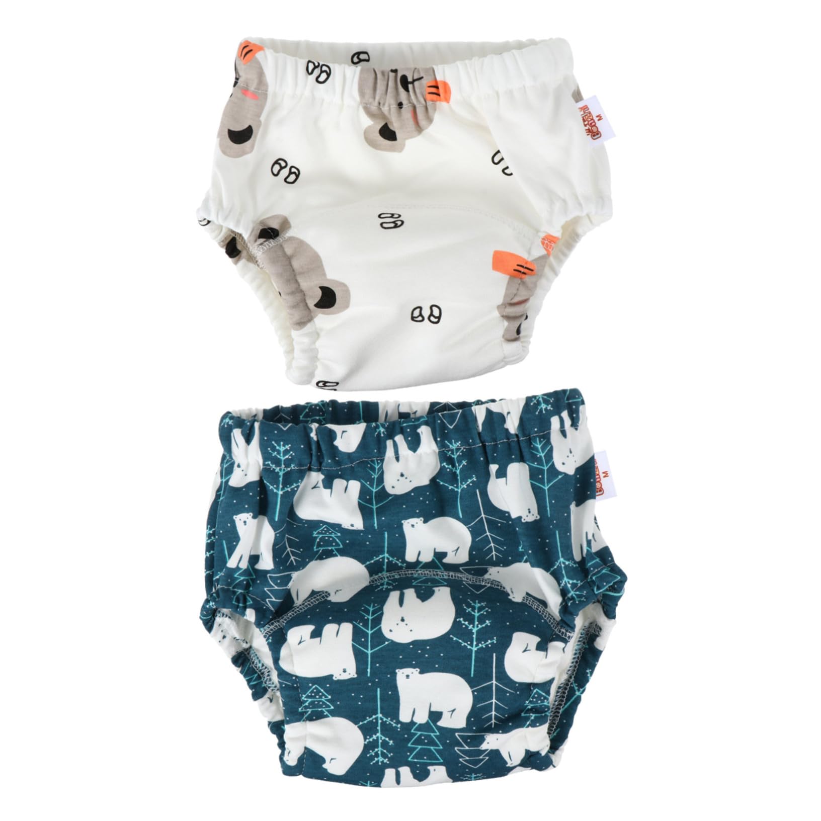 2個 ベビー用トレーニングパンツ 綿 洗える防水インナー付き おねしょ対策 男の子 女の子兼用 通気性良好 快適なフィット感 新生児