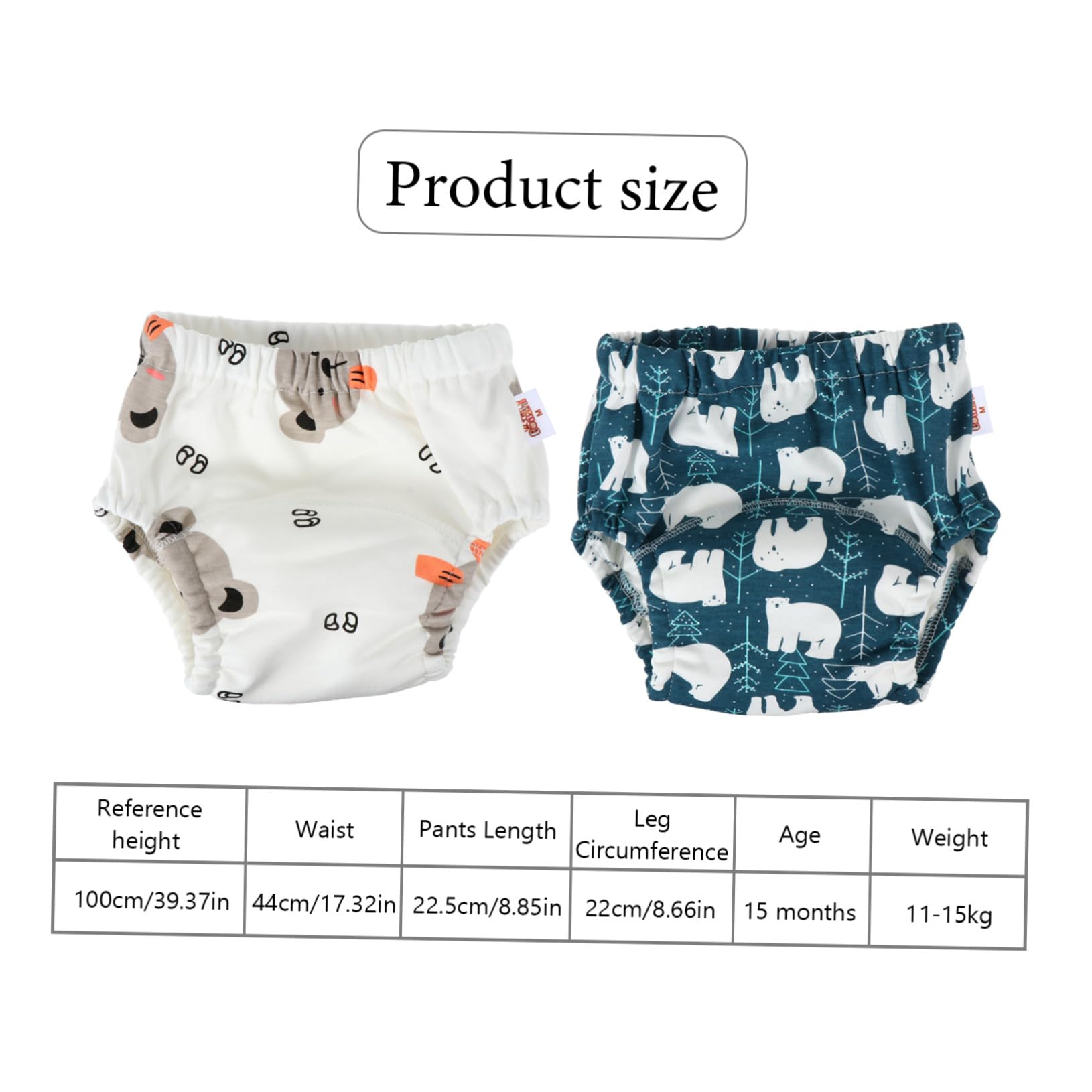 2個 ベビー用トレーニングパンツ 綿 洗える防水インナー付き おねしょ対策 男の子 女の子兼用 通気性良好 快適なフィット感 新生児