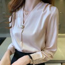 ブラウス レディース 春秋 シャツ 長袖 開襟 フォーマル ビジネス インナー 制服 大きいサイズ きれいめ 着痩せ 事務服 無地 通勤 二次会 20代30代40代(4)