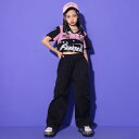 へそだし ファッション ジャズダンス 夏 半袖 格子縞 HIPHOP ストリートダンス キッズダンス 上下セット コットン tシャツ スカート