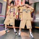 夏 キッズダンス衣装 ヒップホップ HIPHOP ダンス衣装 トップス パンツ 子供服 韓国 ステージ衣装 キッズ ジャズダンス ダンスウェア 練習着 体操服(4)