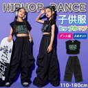 キッズダンス衣装 HIPHOP セットアップ ヒップホップ 子供 トップス へそ出し 無袖 パンツ 長ズボン 女の子 ジャズダンス 練習着 発表会 チアガール
