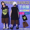 キッズダンス衣装 HIPHOP セットアップ ヒップホップ 子供 トップス へそ出し 無袖 パンツ 長ズボン 女の子 ジャズダンス 練習着 発表会 チアガール