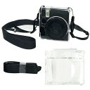 INSTAX mini 99 クリアケース 耐衝撃 カバー ショルダーストラップ付き クリア 透明 レディース 肩掛け カメラバッグ カメラケース FUJIFI...