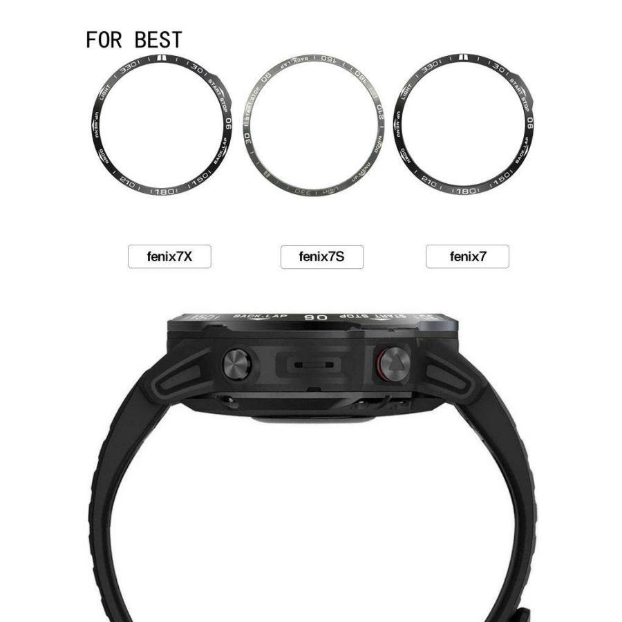 Garmin fenix7 fenix7S fenix7X ベゼルリング 保護カバー ベゼルフレーム ステンレス 取付簡単 粘着式 ガーミン ウォッチ スマートウォッチカバー スタイリッシ
