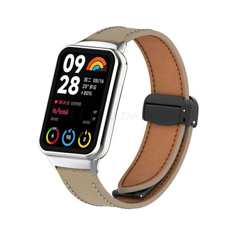 xiaomi smart band 8Pro シャオミ スマートバンド8pro ベルト 革バンド 合皮 クロコ型押し クロコダイル型押し ビジネス フォーマル 高級感 xiaomi smart band 8