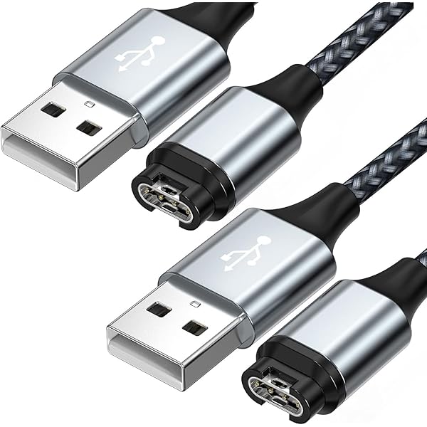 ガーミン用充電ケーブル 2本 コード 急速充電 データ転送 1.2m 断線防止 ナイロン編み Fenix 6 6S 6X、Fenix 5 5S 5X Plus、Fenix 7 7S 7X、Vivoactive 3 4 4S、Vivosport、Ins