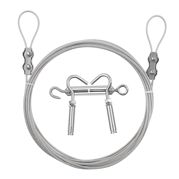 物干しロープ 洗濯ロープ 多機能ロープ ステンレス鋼ケーブル ワイヤー カーテンワイヤー 丈夫 防風 耐錆 耐腐食性 耐熱性 耐摩擦性 携带便利 屋外/屋内/家/旅行/乾燥 長さ調節可能 330cm