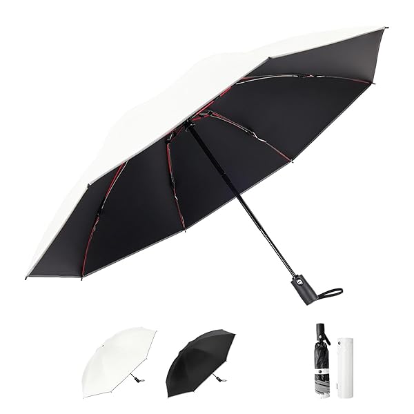 大サイズ 逆折り式 折りたたみ傘 ワンタッチ自動開閉 晴雨兼用傘 メンズ傘 遮光率100% UVカット 8本骨 親骨 60cm 大きい 折り畳み傘 反射テープ 風に強い テフロン加工 耐風撥水 丈夫耐久 日傘 紫外線遮断 遮熱 おりたたみ 梅雨対策
