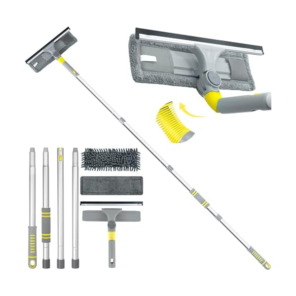 プロ用窓拭き ワイパードライワイパー163cm長柄，風呂ガラスワイパー水切りワイパー鏡/壁/窓/地面/天井..