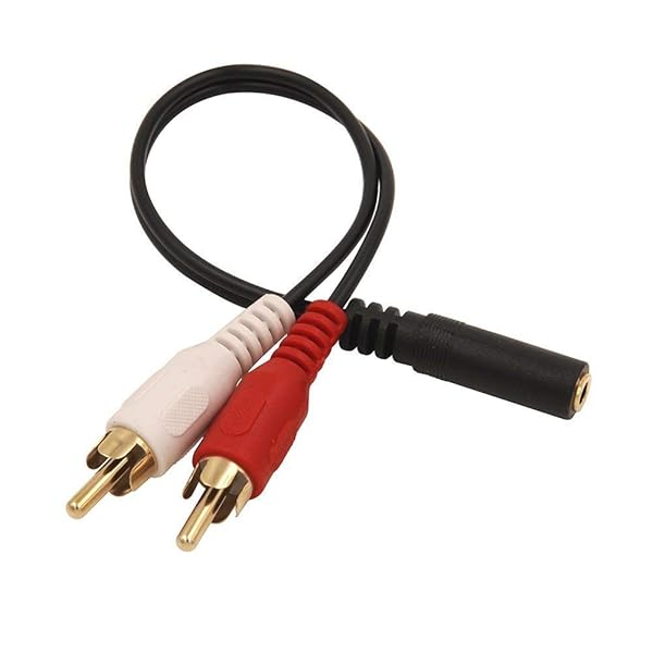 RCA 3.5mm 変換ケーブル 3.5mmメスー2RCAオス Y型 RCAケーブル 分岐 金メッキ 23cm