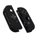 スイッチ ジョイコンに対応用ハンドヘルドコントローラーシェルケース(方向キーバージョン)、純色のswitch 有機elに対応用ハウジングフルセットボタンが付き【ブラック】