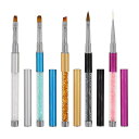 ネイルブラシ Missct 高品質 ネイルアート筆 ジェルネイルペン フレンチ 平筆 ネイルペン アクリル 画筆 UV用 ネイルツール ネイル用品 キャップ付き セット5本