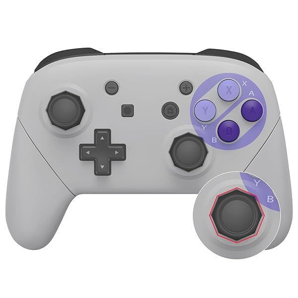 プロコンswitchに対応用オクタゴナルゲートスティックデザインハウジングシェル、パターン柄のswitch プロコンに対応用プロコン ケース、本体は付属していません【クラシックSNESスタイル】