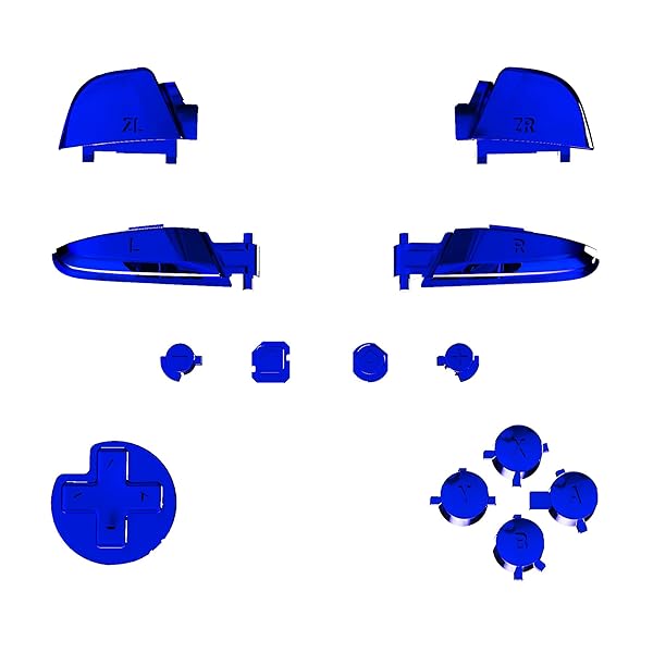 プロコン switchに対応用ABXY D-pad ZR ZL L Rボタン（メタリッククローム）、switch proコントローラーに対応用フルセットボタン‐コントローラーは含まれていません【クロームブルー】