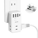コンセント タップ usb 電源タップ USB 雷ガード コンセント 3個AC口3個USB-A 1個Type-Cポート たこあしコンセント 直挿し 分岐 充電タップ(2)