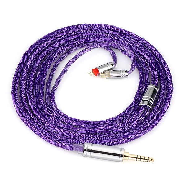 Zonie 16 コアー銀メッキケーブル&SPCHIFIイヤホンアップグレードケーブル (4.4mm-0.78mm2pin, Violet)