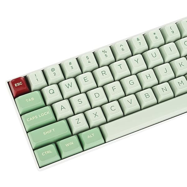 Red Dot Matcha ASA カスタムキーキャップ、Cherry/Gateron MX 軸 60% / 64 / GK61 ゲーミングメカニカルキーボード用 150 キーのダブルショットキーキャップセット