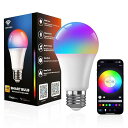LED電球 スマート電球 E26 調光調色 9W 800lm スマートライト Alexa対応 電球 Google Home対応 電球色・昼白色対応 1600万色RGB スマートでんきゅう 1個入【適格請求書発行可】