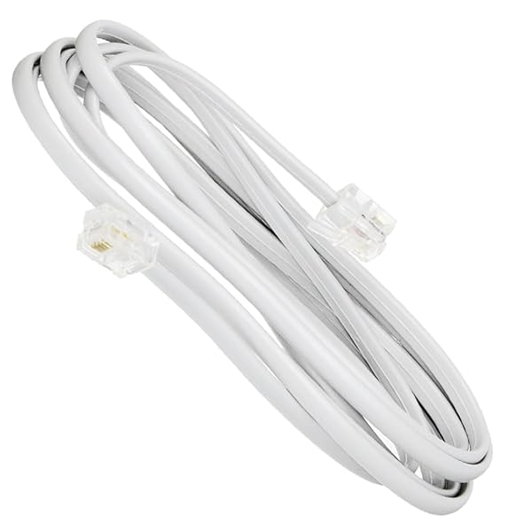 電話コード ライン *1 長さ2m RJ11 6P2C 電話線 ホワイト 屈曲に強い高耐久仕様 コネクター