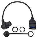 ライトアングル USB3.0 パネル フラッシュマウント 防水延長ケーブル USB 3.0メスUSB Type C 3.0メス カーマウント ダッシュフラッシュ 防水延長ケーブル 車 ボート オートバイ用 (1フィート/30cm)