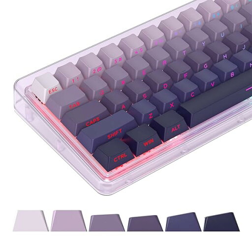 135 キー サイドプリントキーキャップ PBT グラデーションキーキャップ 75 パーセント、Cherry プロファイル ミニマリストスタイル カスタムシャインスルーキーボードキーキャップ メカニカルキーボード用 (スターパープル) 135 キー サイドプリントキーキャップ PBT グラデーションキーキャップ 75 パーセント、Cherry プロファイル ミニマリストスタイル カスタムシャインスルーキーボードキーキャップ メカニカルキーボード用 (スターパープル)