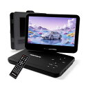 【2025年新機種】 ポータブルDVDプレーヤー 12.5型 dvdプレーヤー 10.5インチ液晶 車載用ホルダー付 5時間連続再生 リージョンフリー CPRM対応 レジューム機能 cdプレーヤー 270度画面回転 TV同期可能 SDカード/USBに