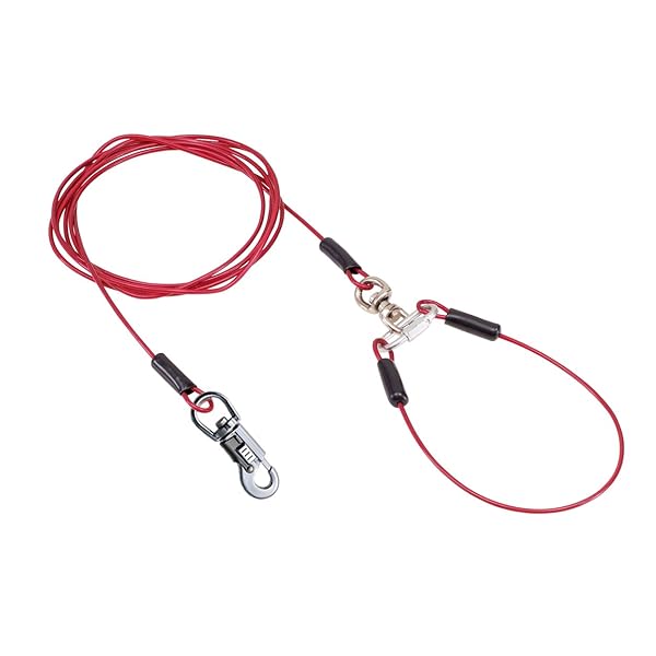 タフギア ロングワイヤーチェーン プラス レッド 大型犬用 4.5mm