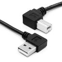 直角USB 2.0 A オス - Type-B オス ディスクプリンタスキャナー用 90度ケーブル 50cm