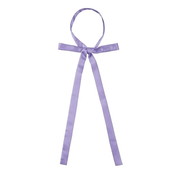 スクールリボン 制服リボン リボンタイ 無地 ネクタイ ボウタイ 蝶ネクタイ 女子高校生 制服 ライトパープル 144 x 1.8 cm