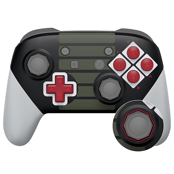 プロコンスイッチに対応用オクタゴナルゲートスティックデザインハウジングシェル、パターン柄のswitch プロコンに対応用プロコン ケース、プロコン カスタムパー-本体は付属していません【クラシックNESスタイル】
