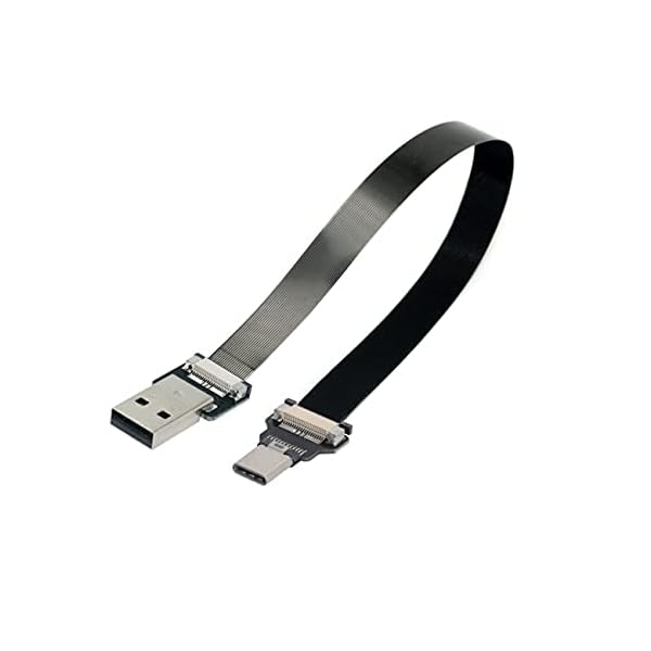 USB 2.0Type-Aオス-USB-CType-CオスデータフラットスリムFPCケーブル（FPV、ディスク、電話用50cm）