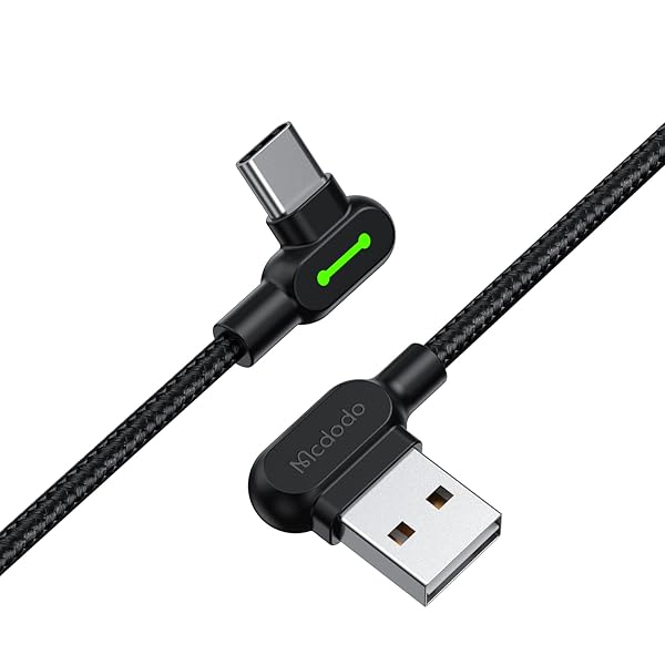 Type-Cケーブル 0.5m 3A急速充電 QC4.0/3.0/2.0対応 両端L型設計 USB-Cケーブル 高速データ転送 USB-A端子も両面挿せる LEDライト付き 高耐久ナイロン編み L字タイプCケーブル Pad i-Phone 16/15